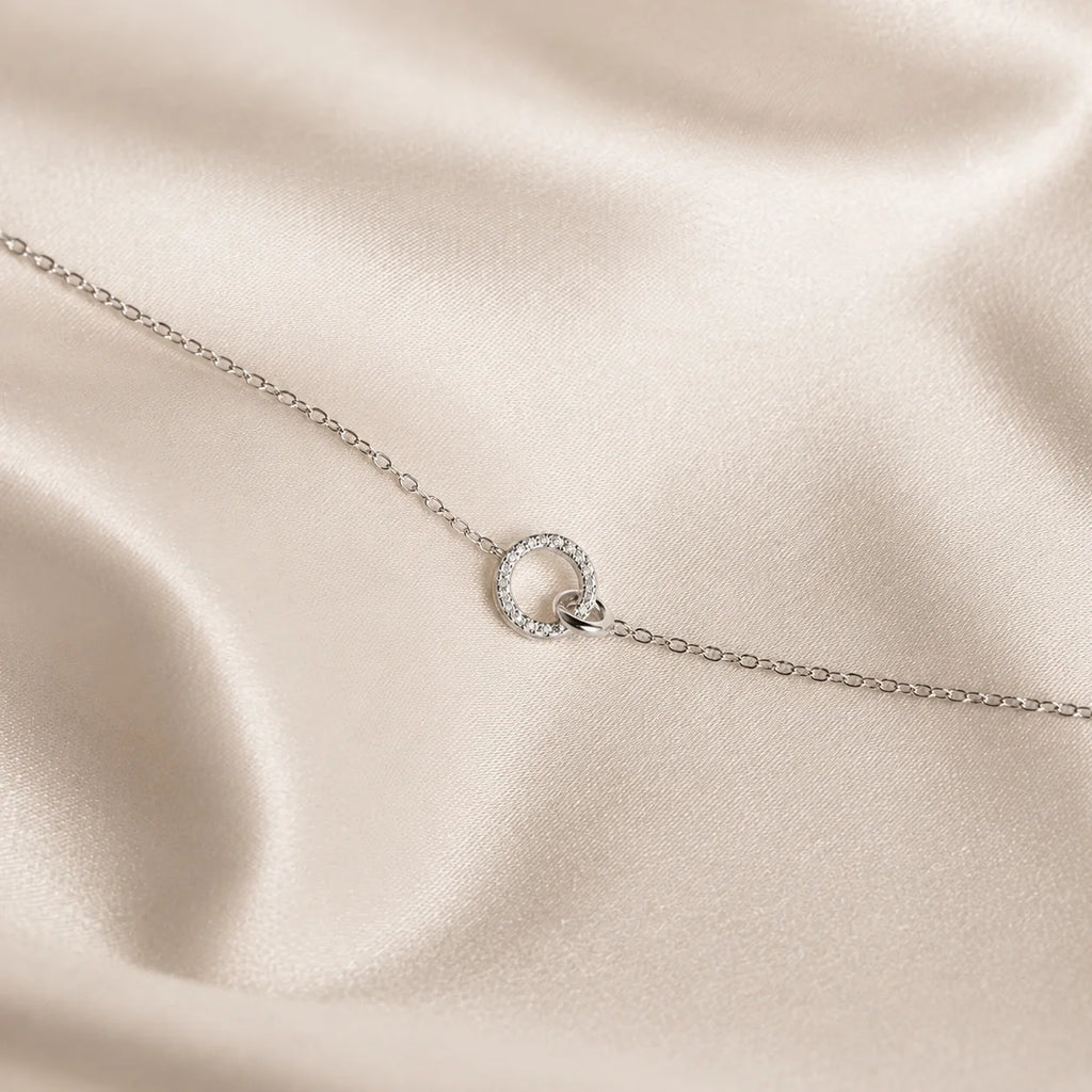 Elegant Interlocking Charm Necklace