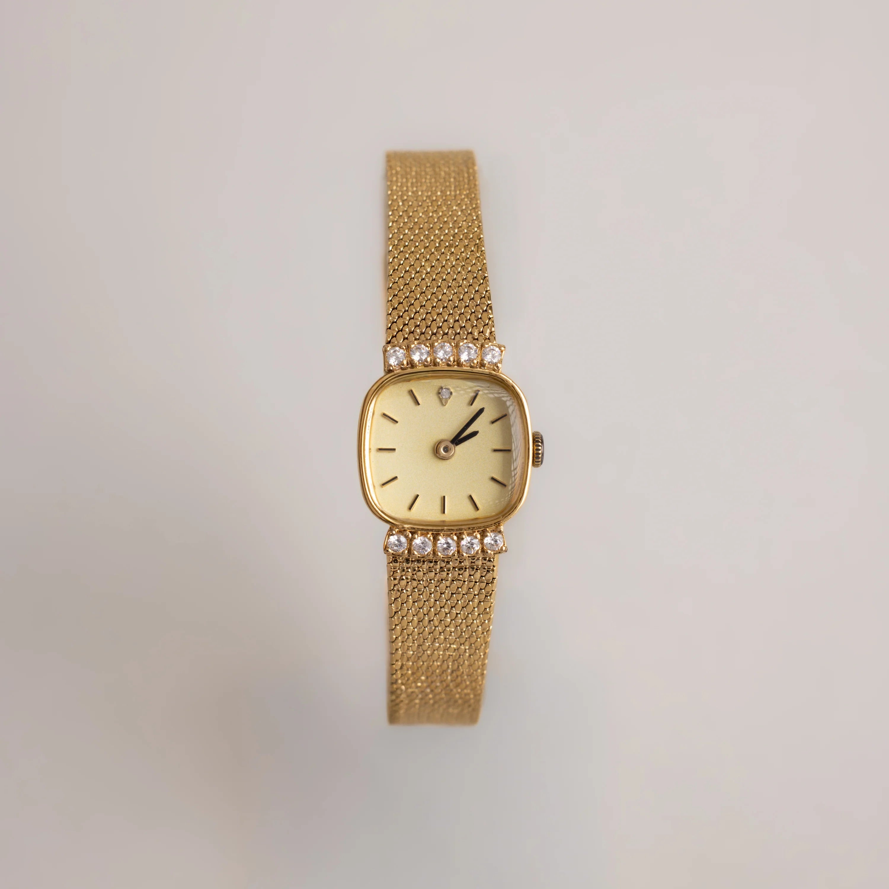 Square Timepiece Silver & 18K Gold Plated