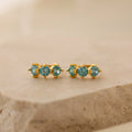 Triple Blue Zircon Huggies Silver 18K Gold Plated