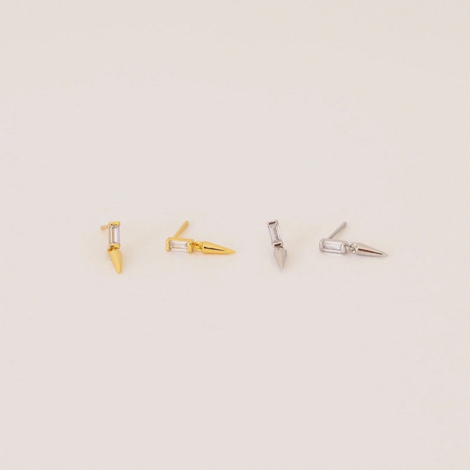 Wren Spike Studs Silver 18K Gold Plated