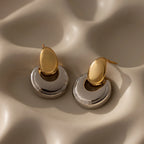 Eclipse Dome Studs in Mixed Metal Silver 18K Gold Plated