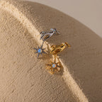 Opal Star Hand Charm Silver 18K Gold Plated