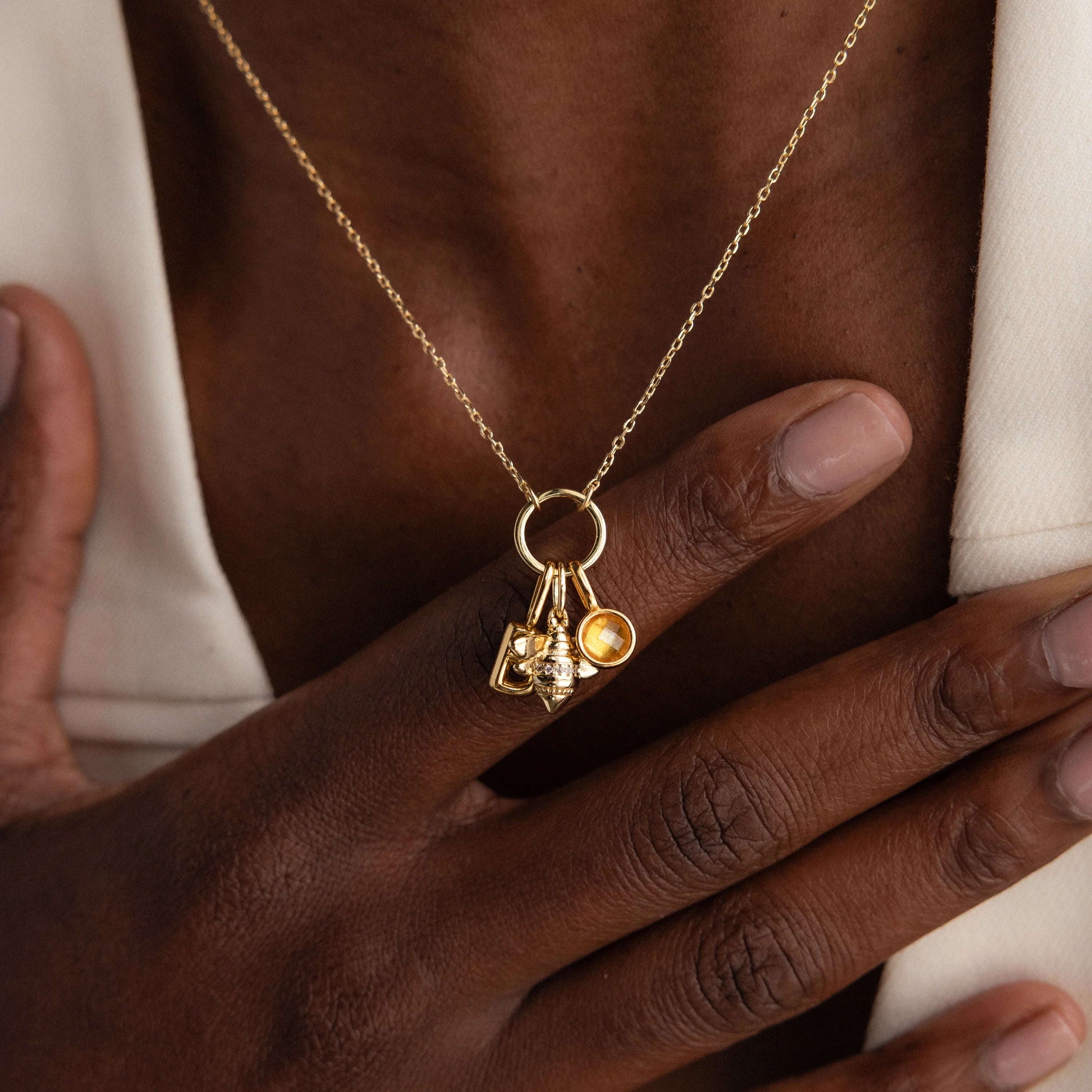 Large Rolo Clasp Necklace  Silver 18K Gold Plated