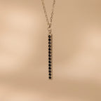 Onyx Bar Pendant Necklace Silver 18K Gold Plated