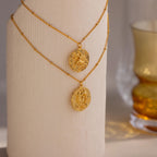 Zodiac Coin Necklace Silver 18K Gold Plated