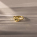 North Star Zircon Signet Ring Silver 18K Gold Plated