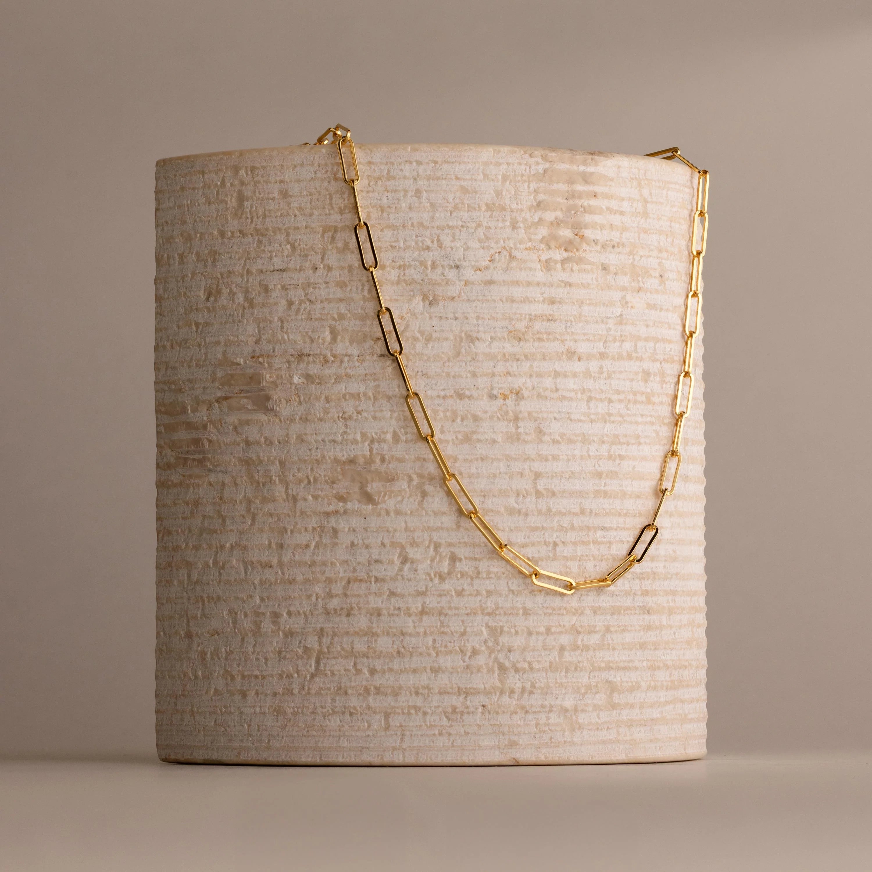Bold Paperclip Chain Necklace Silver 18K Gold Plated