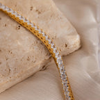 Princess Cut Diamond Tennis Bracelet Silver 18K Gold Plated