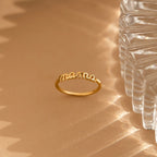 Dainty Mama Ring Silver 18K Gold Plated