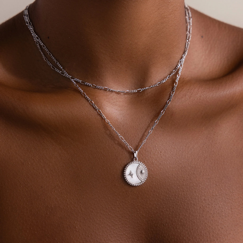 Gabi Coin Necklace Silver 18K Gold Plated