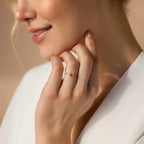 Duo Marquise Baguette Ring Silver 18K Gold Plated