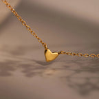 Heart Station Necklace Silver 18K Gold Plated