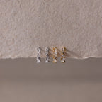 Sprinkle Diamond Huggies Silver 18K Gold Plated