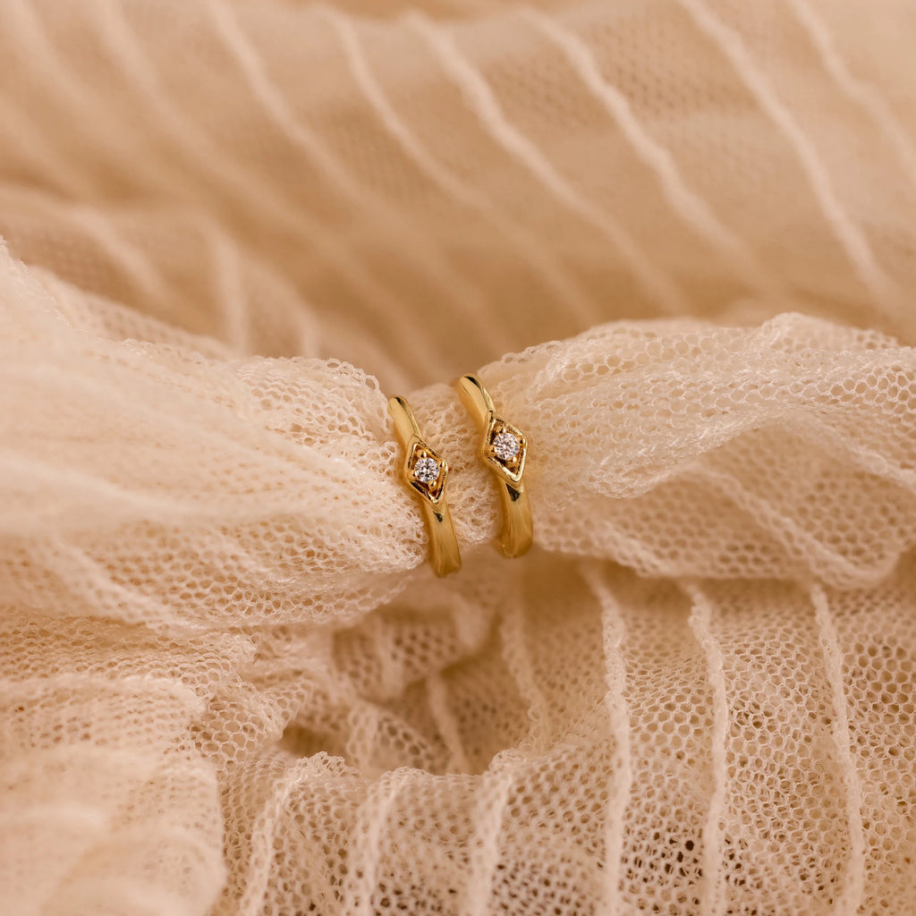 Ericka Diamond Hoops Silver 18K Gold Plated