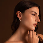 Round Pearl Hoops Silver 18K Gold Plated
