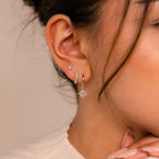Opal Starburst Earrings Set Silver 18K Gold Plated