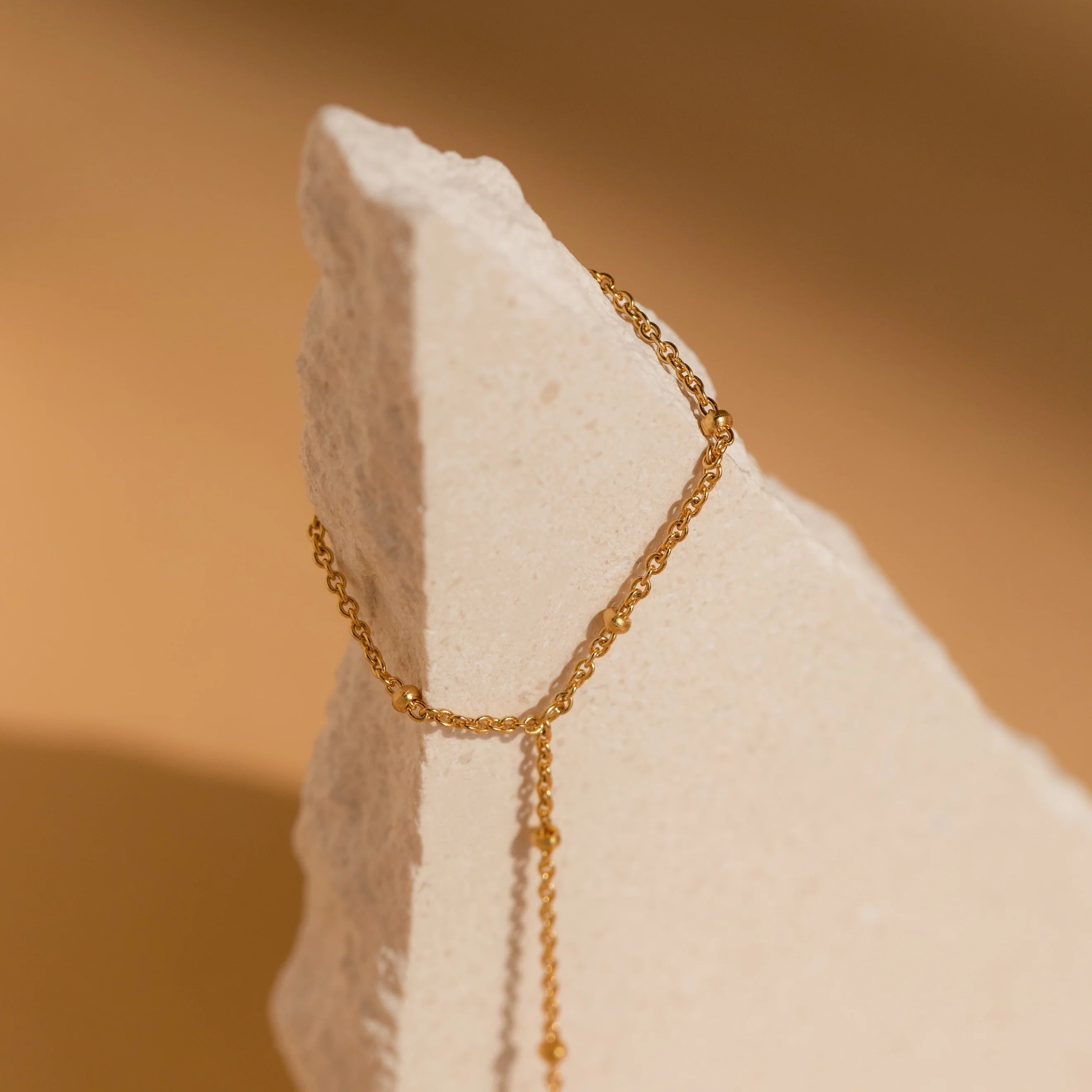 Beaded Hand Chain Bracelet Silver 18K Gold Plated