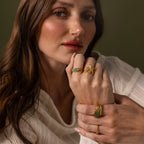 Marquise Jade Signet Ring Silver 18K Gold Plated