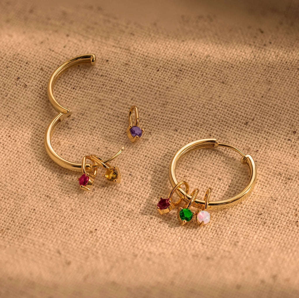 Sapphire Dainty Charm Silver 18K Gold Plated