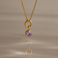 Hexagon Birthstone Charm Silver 18K Gold Plated
