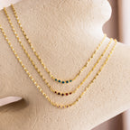 Lace Birthstone Necklace Silver 18K Gold Plated