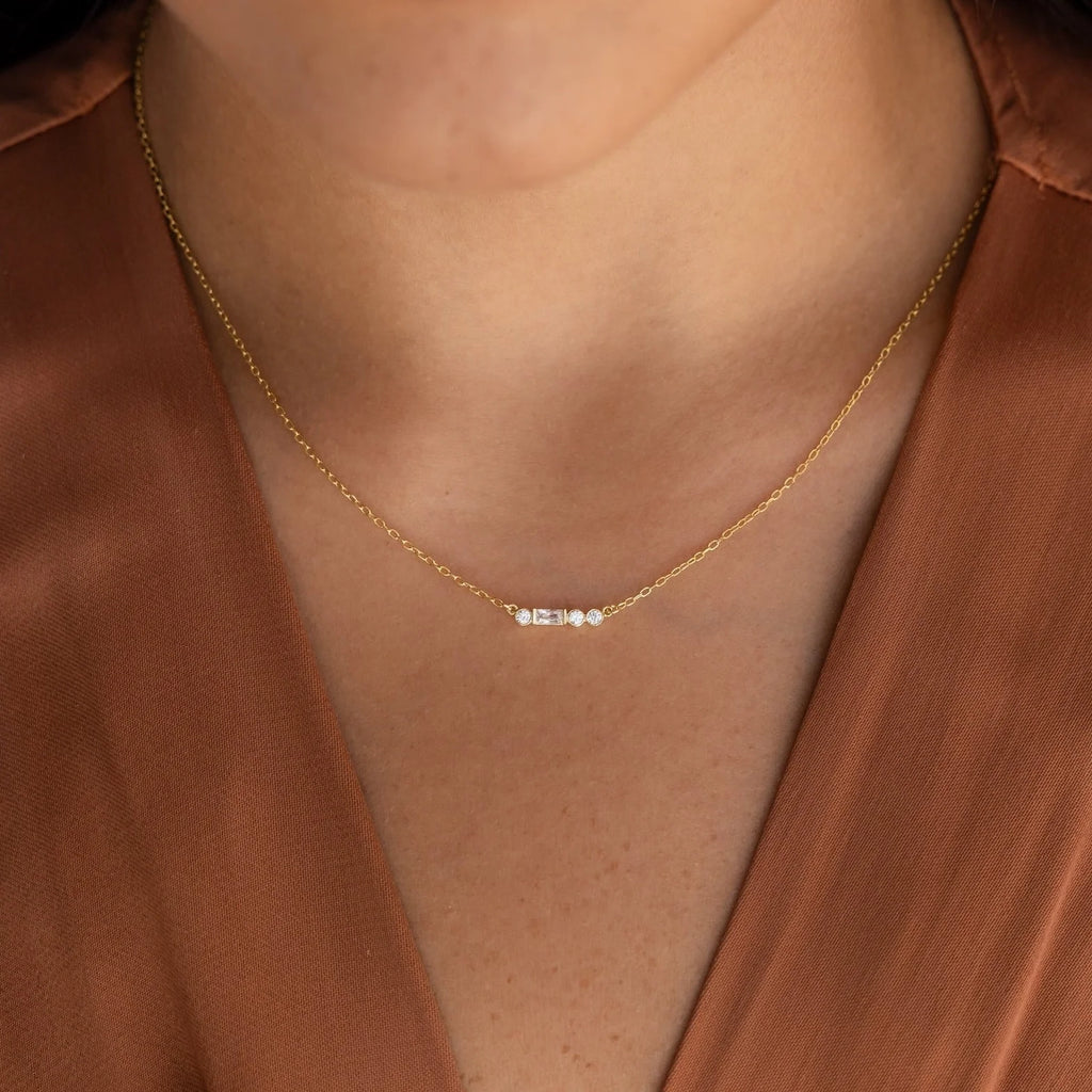 Morse Code Necklace Silver 18K Gold Plated