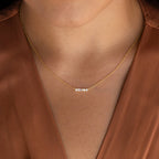 Morse Code Necklace Silver 18K Gold Plated