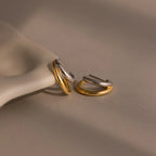 Mixed Metal Duo Hoops Silver 18K Gold Plated