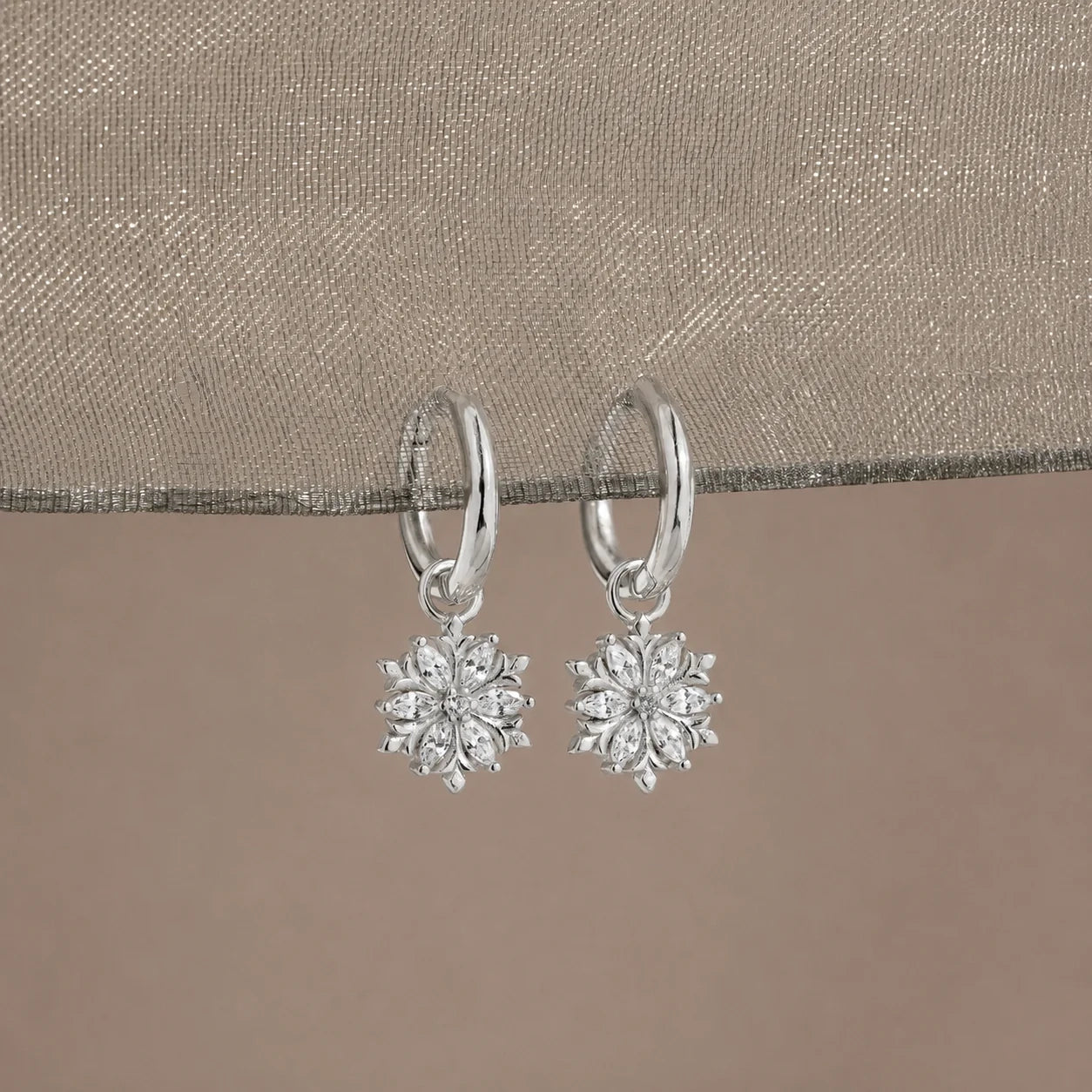 Diamond Flowerburst Hoops