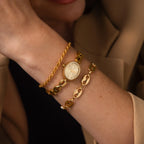 Oval Infinity Link Timepiece Silver 18K Gold Plated