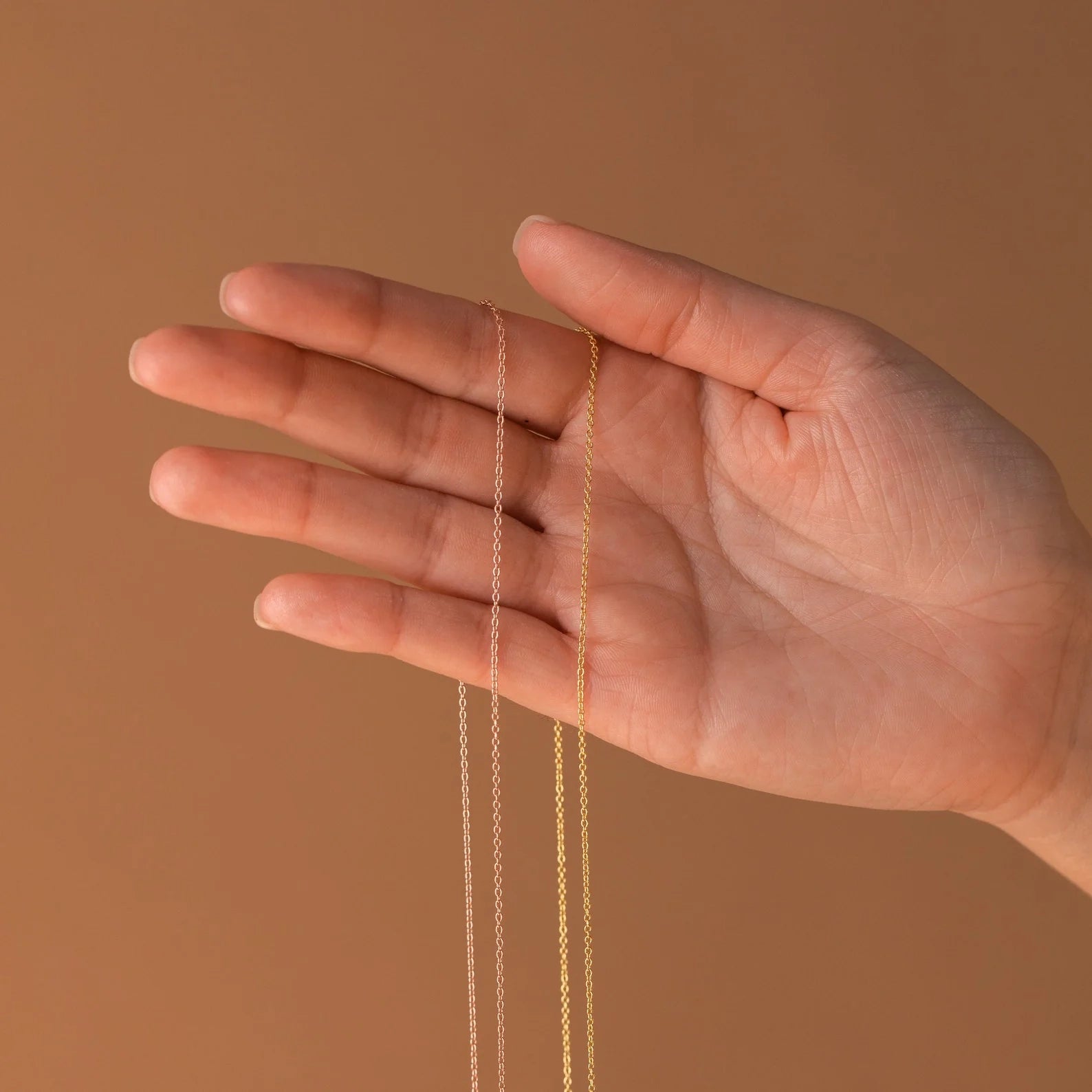 Dainty Chain Necklace Silver 18K Gold Plated
