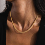 Thin Mesh Chain Necklace Silver 18K Gold Plated
