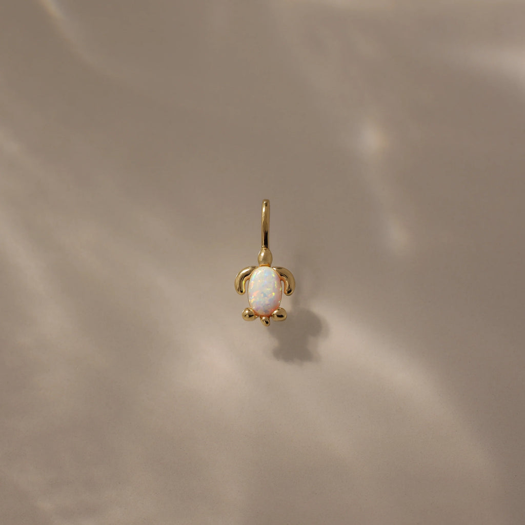 Opal Sea Turtle Charm Silver 18K Gold Plated
