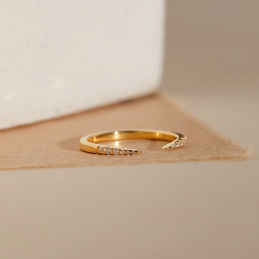 Jessie Duo Pave Ring Silver 18K Gold Plated