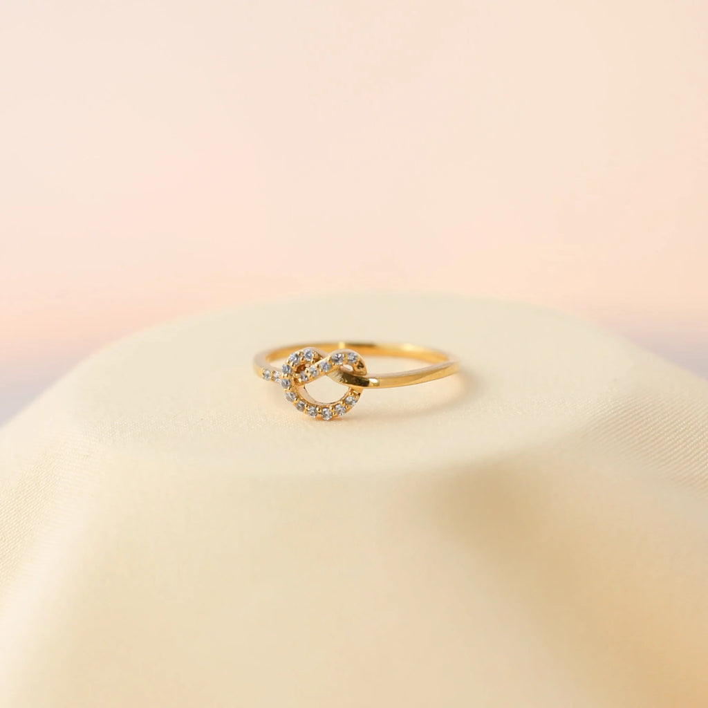 Eternal Love: Diamond Heart Knot Ring