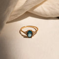 Elizabeth Blue Topaz Ring Silver 18K Gold Plated