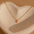 Pink Opal Heart Necklace Silver 18K Gold Plated