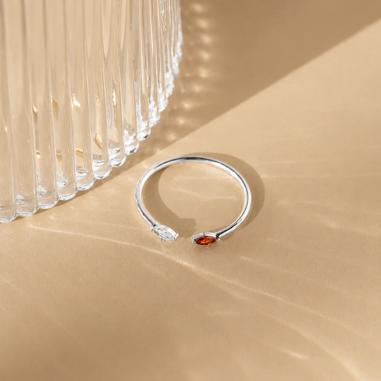 Duo Marquise Birthstone Ring
