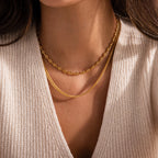 Mini Mariner Chain Necklace Silver 18K Gold Plated