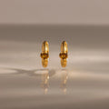 Ribbed Topaz Huggies Silver 18K Gold Plated