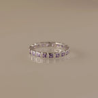 Eternity Bezel Amethyst Ring Silver 18K Gold Plated