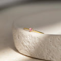 Tiny Heart Birthstone Ring Silver 18K Gold Plated
