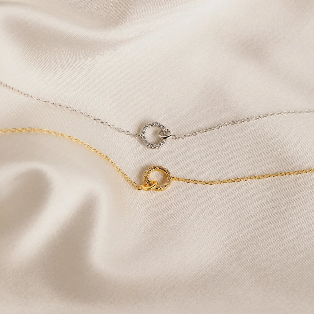 Elegant Interlocking Charm Necklace