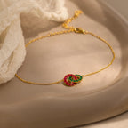 Interlocking Duo Birthstone Bracelet Silver 18K Gold Plated