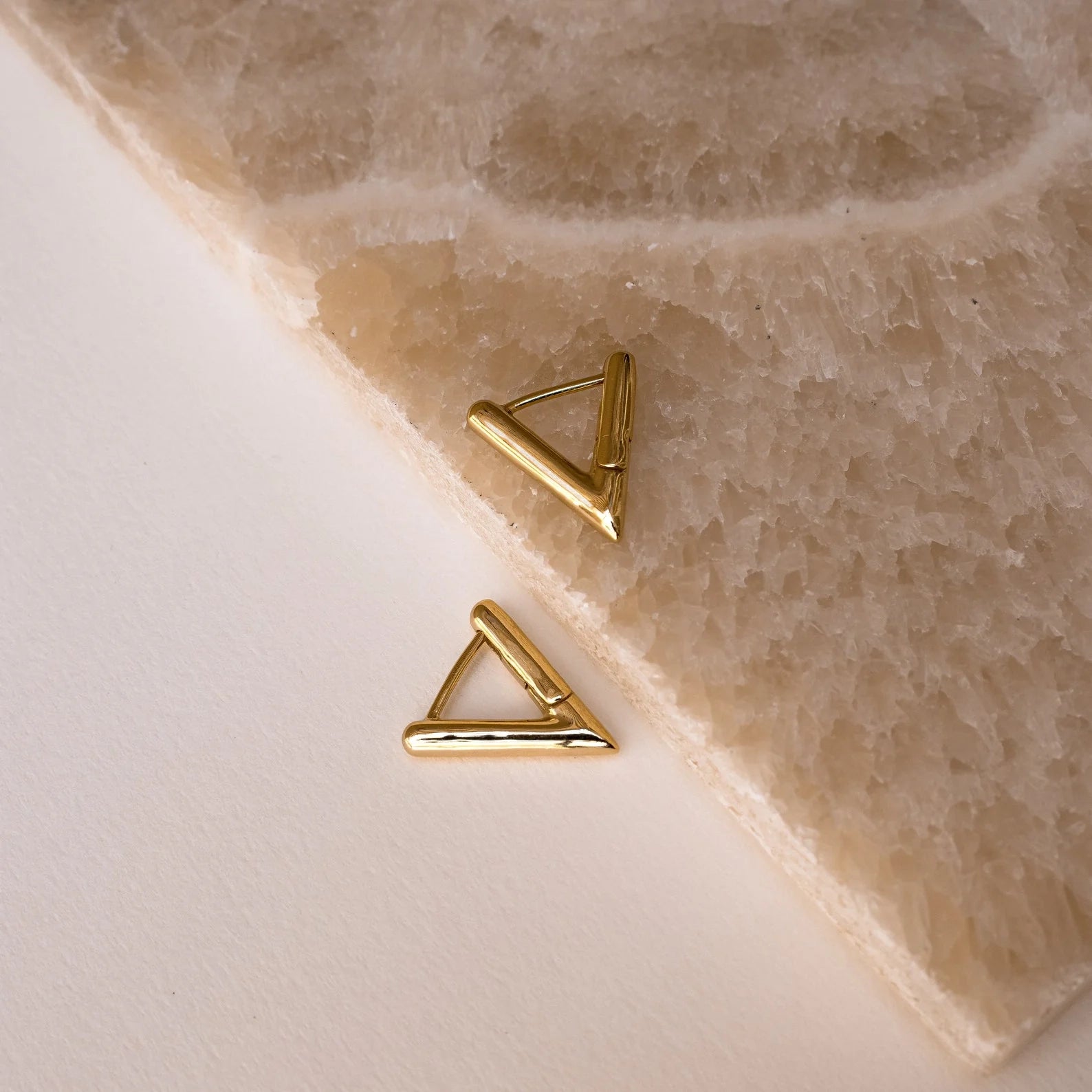 Triangle Huggies Silver 18K Gold Plated