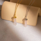 Crystal Quartz Necklaces Silver 18K Gold Plated