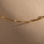 Sprinkle Diamond Necklace  Silver 18K Gold Plated