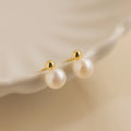 Classic Pearl Studs Silver 18K Gold Plated