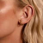 Inside Out Birthstone Huggies Silver 18K Gold Plated