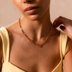 Rolo Circle Figaro Necklace Silver 18K Gold Plated